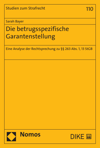 Cover des Buchs: Die betrugsspezifische Garantenstellung