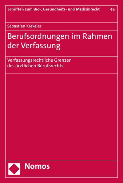 Cover of book: Berufsordnungen im Rahmen der Verfassung