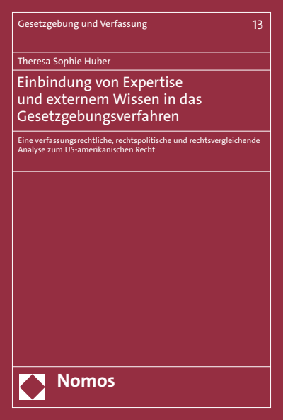 Cover of book: Einbindung von Expertise und externem Wissen in das Gesetzgebungsverfahren