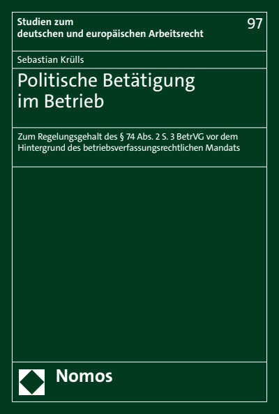 Cover des Buchs: Politische Betätigung im Betrieb