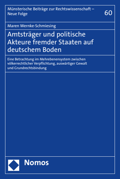 Cover of book: Amtsträger und politische Akteure fremder Staaten auf deutschem Boden