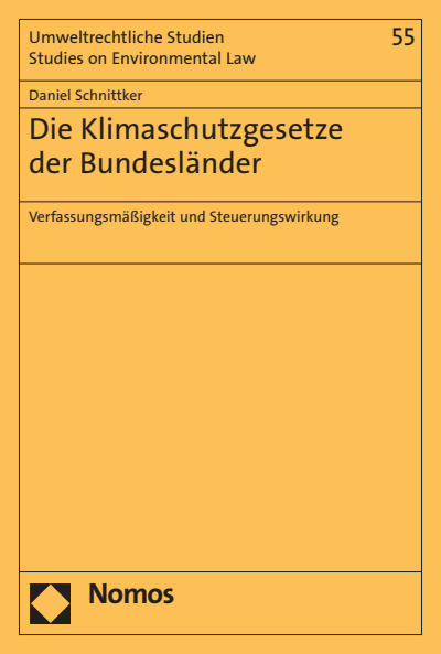 Cover des Buchs: Die Klimaschutzgesetze der Bundesländer