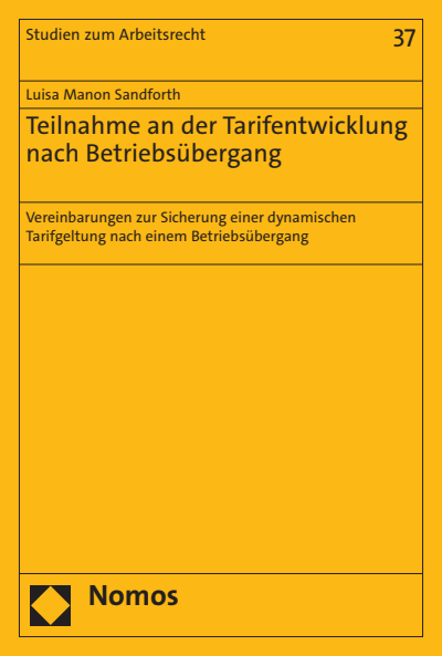 Cover of book: Teilnahme an der Tarifentwicklung nach Betriebsübergang