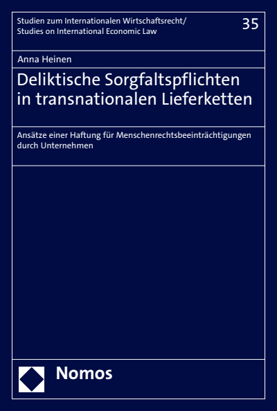 Cover of book: Deliktische Sorgfaltspflichten in transnationalen Lieferketten