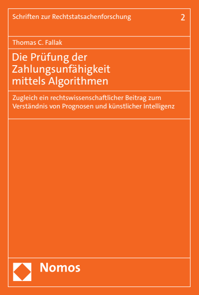 Cover of book: Die Prüfung der Zahlungsunfähigkeit mittels Algorithmen