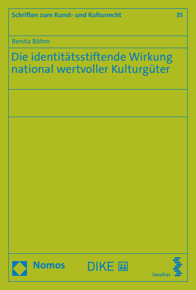 Cover of book: Die identitätsstiftende Wirkung national wertvoller Kulturgüter