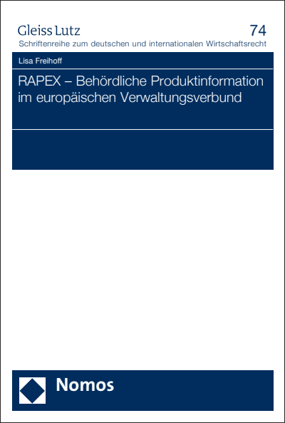 Cover of book: RAPEX – Behördliche Produktinformation im europäischen Verwaltungsverbund