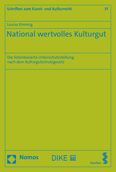 Cover of book: National wertvolles Kulturgut