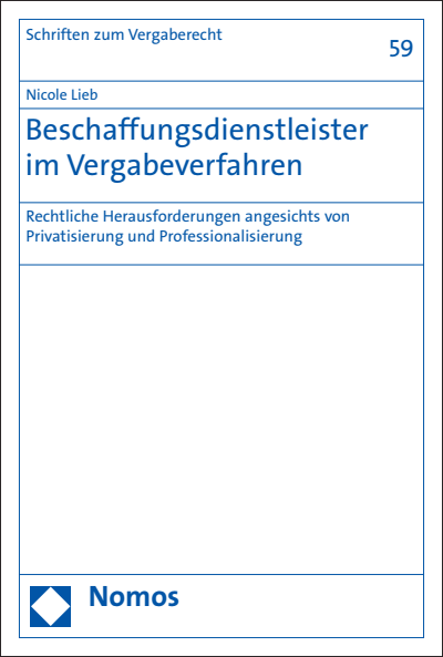 Cover of book: Beschaffungsdienstleister im Vergabeverfahren