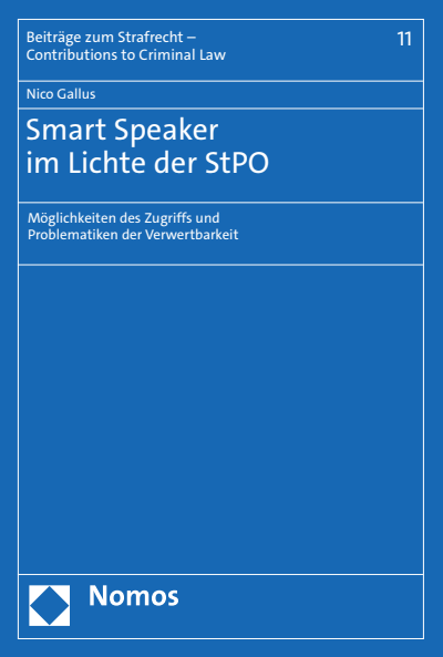 Cover des Buchs: Smart Speaker im Lichte der StPO