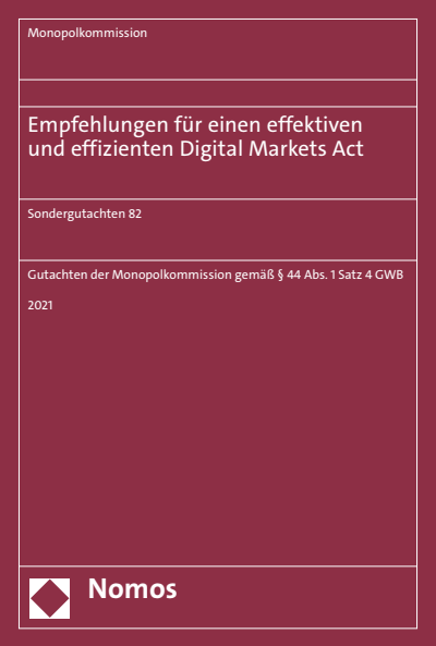 Cover des Buchs: Empfehlungen für einen effektiven und effizienten Digital Markets Act