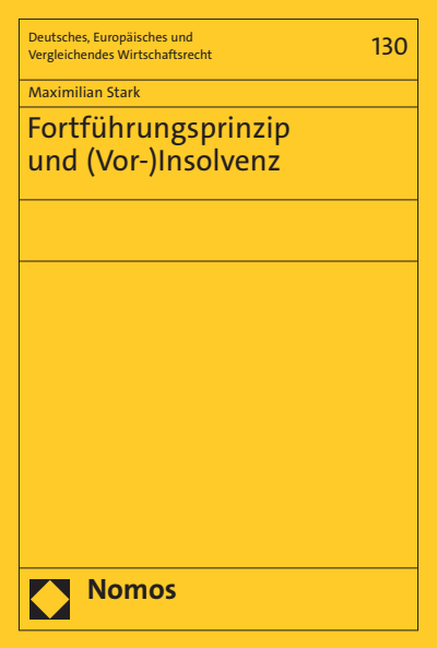 Cover of book: Fortführungsprinzip und (Vor-)Insolvenz