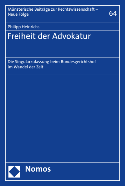 Cover of book: Freiheit der Advokatur
