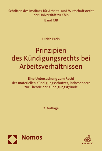 Cover des Buchs: Prinzipien des Kündigungsrechts bei Arbeitsverhältnissen
