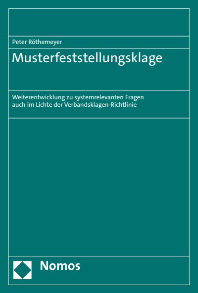 Cover of book: Musterfeststellungsklage