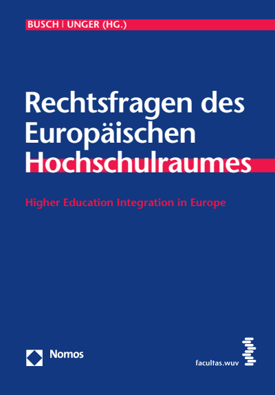 Cover of book: Rechtsfragen des Europäischen Hochschulraumes