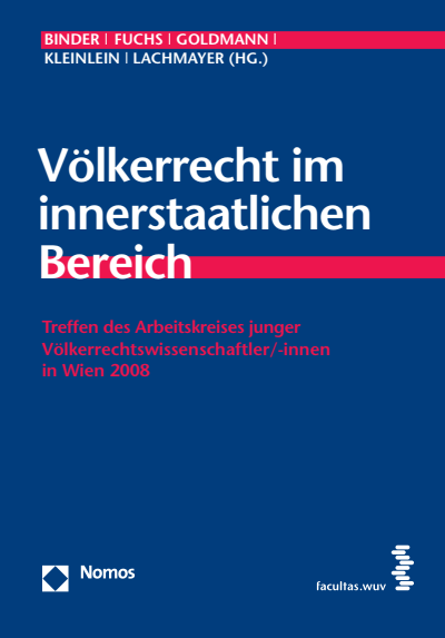 Cover of book: Völkerrecht im innerstaatlichen Bereich