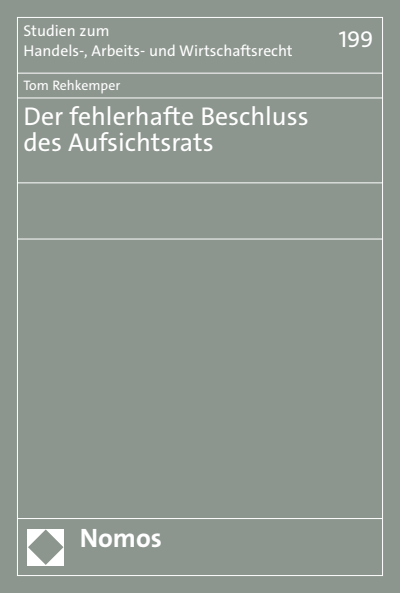 Cover des Buchs: Der fehlerhafte Beschluss des Aufsichtsrats