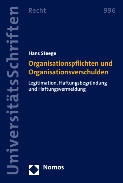 Cover des Buchs: Organisationspflichten und Organisationsverschulden