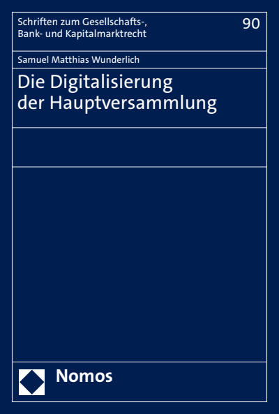 Cover des Buchs: Die Digitalisierung der Hauptversammlung