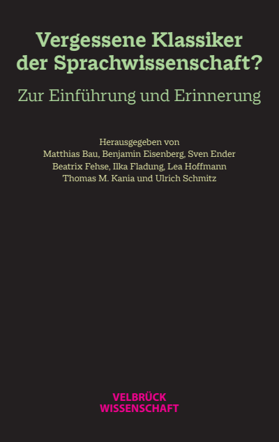 Cover des Buchs: Vergessene Klassiker der Sprachwissenschaft?