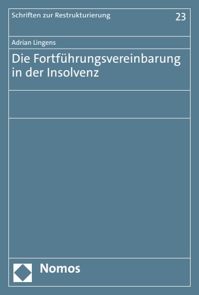 Cover of book: Die Fortführungsvereinbarung in der Insolvenz