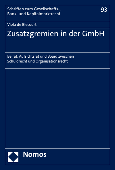 Cover des Buchs: Zusatzgremien in der GmbH