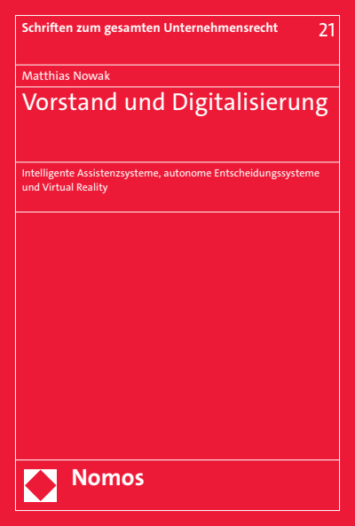 Cover of book: Vorstand und Digitalisierung