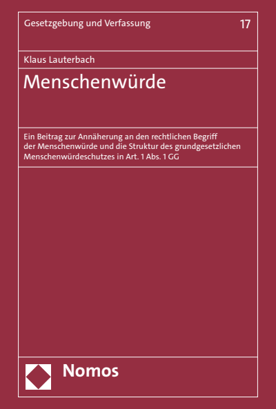 Cover of book: Menschenwürde
