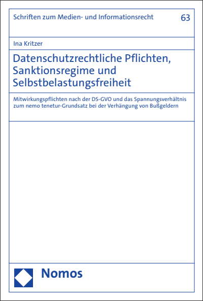 Cover of book: Datenschutzrechtliche Pflichten, Sanktionsregime und Selbstbelastungsfreiheit