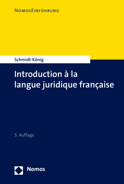 Cover of book: Introduction à la langue juridique française