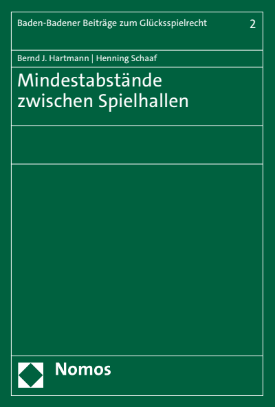 Cover des Buchs: Mindestabstände zwischen Spielhallen