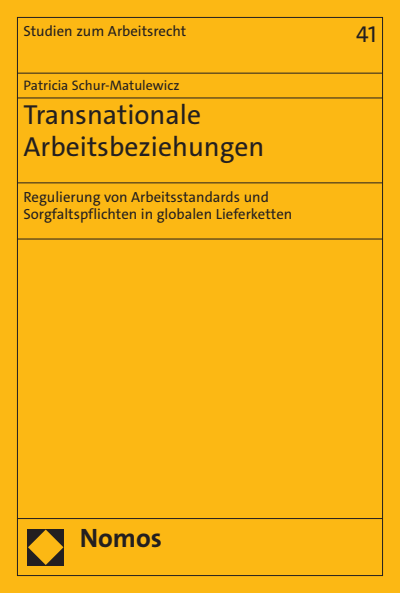 Cover of book: Transnationale Arbeitsbeziehungen