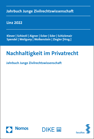 Cover des Buchs: Nachhaltigkeit im Privatrecht