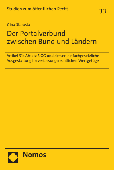 Cover of book: Der Portalverbund zwischen Bund und Ländern