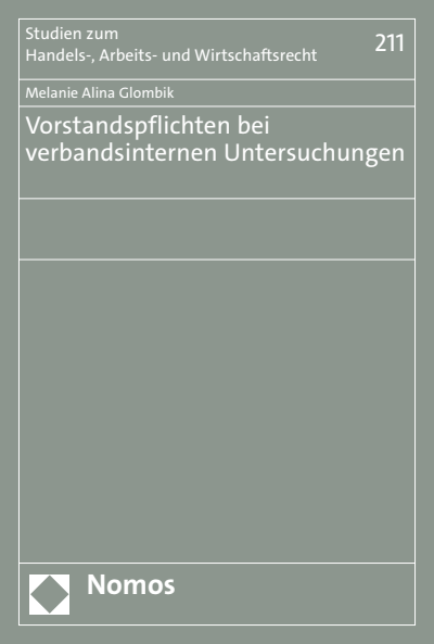 Cover des Buchs: Vorstandspflichten bei verbandsinternen Untersuchungen