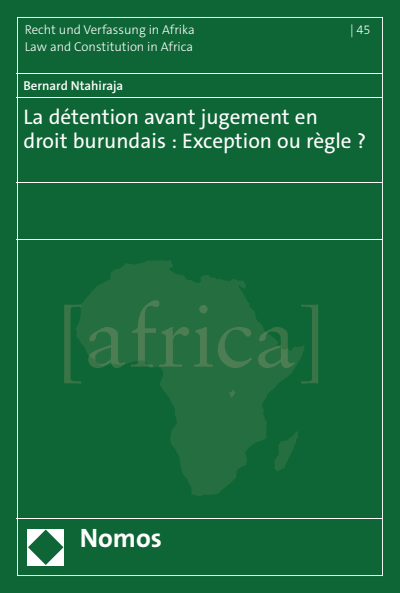 Cover des Buchs: La détention avant jugement en droit burundais : Exception ou règle ?