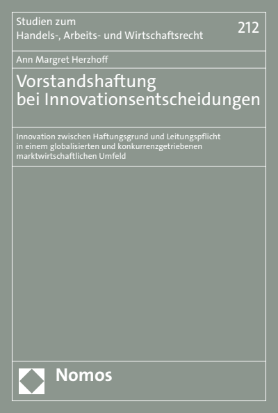 Cover des Buchs: Vorstandshaftung bei Innovationsentscheidungen