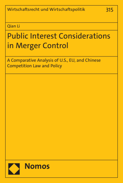 Cover des Buchs: Public Interest Considerations in Merger Control