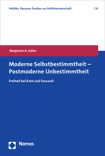 Cover des Buchs: Moderne Selbstbestimmtheit – Postmoderne Unbestimmtheit