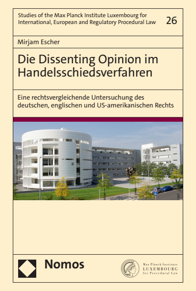 Cover des Buchs: Die Dissenting Opinion im Handelsschiedsverfahren