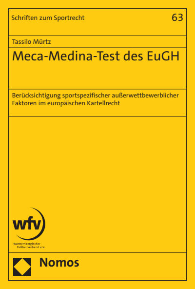 Cover of book: Meca-Medina-Test des EuGH