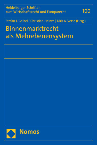 Cover des Buchs: Binnenmarktrecht als Mehrebenensystem