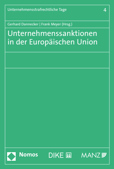Cover des Buchs: Unternehmenssanktionen in der Europäischen Union