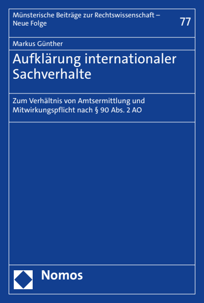 Cover of book: Aufklärung internationaler Sachverhalte