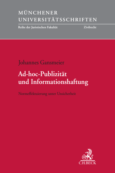 Cover of book: Ad-hoc-Publizität und Informationshaftung