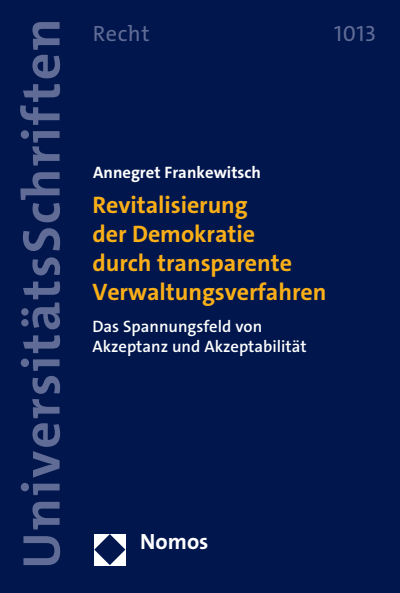 Cover des Buchs: Revitalisierung der Demokratie durch transparente Verwaltungsverfahren
