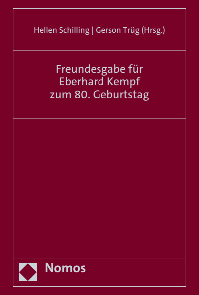 Cover des Buchs: Freundesgabe für Eberhard Kempf zum 80. Geburtstag