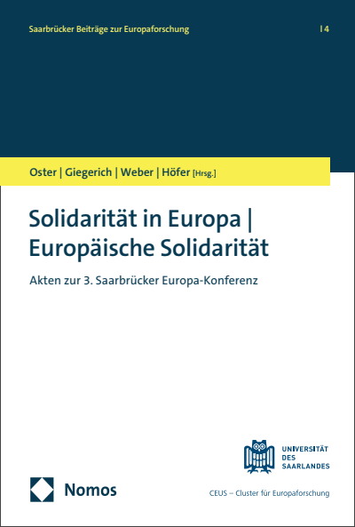 Cover des Buchs: Solidarität in Europa | Europäische Solidarität