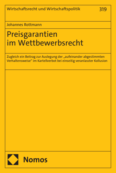 Cover of book: Preisgarantien im Wettbewerbsrecht